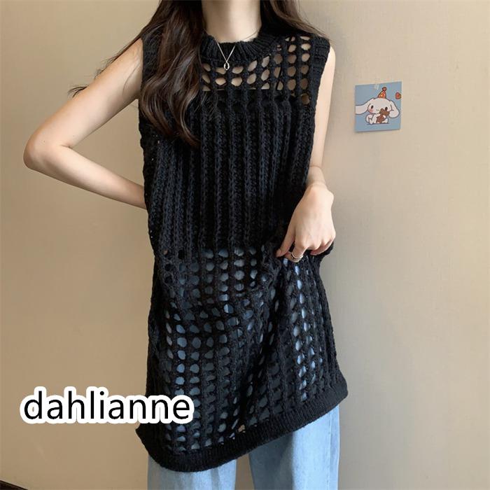 ワンピース レディース メッシュワンピース ノースリーブ 透け感 メッシュ編み カジュアル 袖なし ゆったり 韓国風 涼しい 可愛い