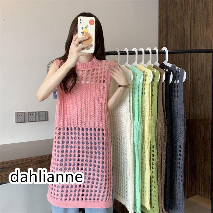 ワンピース レディース メッシュワンピース ノースリーブ 透け感 メッシュ編み カジュアル 袖なし ゆったり 韓国風 涼しい 可愛い