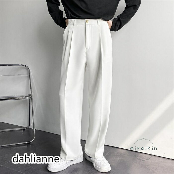 ■販売内容：スラックス■素材：ポリエステル■伸縮性：なし 透明度：なし■色：ホワイト ブラック グレー カーキ■サイズ詳細情報：約28:総丈94cm ウエスト68cm ヒップ87cm モモ周り54cm 脚口35cm29:総丈95cm ウエスト71cm ヒップ90cm モモ周り56cm 脚口36cm30:総丈96cm ウエスト74cm ヒップ93cm モモ周り58cm 脚口37cm31:総丈97cm ウエスト77cm ヒップ96cm モモ周り60cm 脚口38cm32:総丈98cm ウエスト80cm ヒップ99cm モモ周り62cm 脚口39cm33:総丈99cm ウエスト83cm ヒップ102cm モモ周り64cm 脚口40cm34:総丈100cm ウエスト86cm ヒップ105cm モモ周り66cm 脚口41cm36:総丈101cm ウエスト89cm ヒップ108cm モモ周り68cm 脚口42cm38:総丈102cm ウエスト92cm ヒップ111cm モモ周り70cm 脚口43cmワイドパンツ メンズ スラックス ビジネス ボトムス パンツ 春物 ズボン ロングパンツ 春秋 白パンツ 黒パンツ グレー カーキ カジュアル 父の日 ギフト