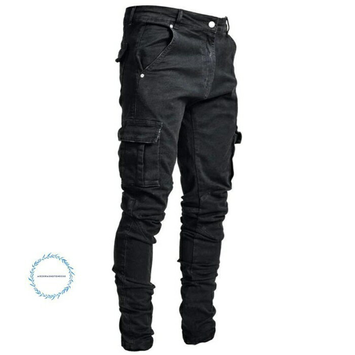 デニムパンツ メンズ スキニーパンツ ストレッチ カーゴパンツ ロング丈 スキニーデニム ジーンズ ジーパン 細身 スリム 夏 秋 アメカジ 着痩せ カジュアル