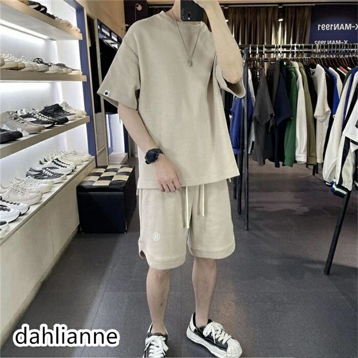 Jersey Pants - メンズ　夏用　上下セット　2点セット Tシャツ　パンツ　ジャージ　男子用　スポーツウェア　セットアップ　運動　カジュアル　吸汗 速乾 通気