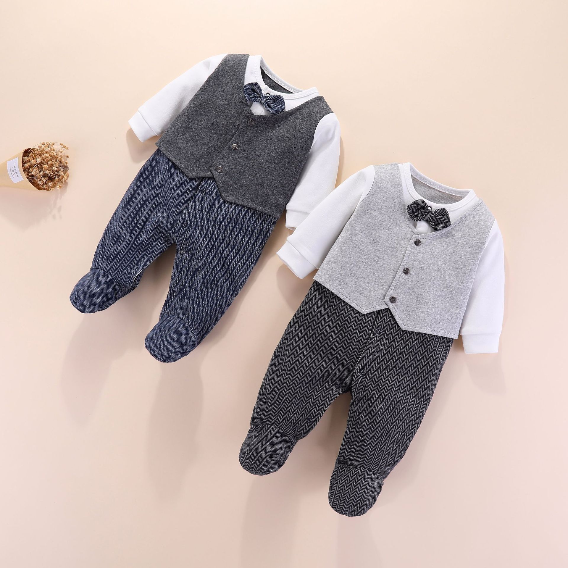 ベビー フォーマル ロンパース 男の子 出産祝い 退院 50cm 60cm 70cm ベビーカバーオール 男の子 赤ちゃん ロンパース 春 秋 冬 ベビーフォーマル 新生児 ロンパース 男の子 結婚式 誕生日 お宮参り 100日