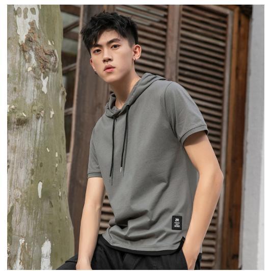 樂天商城 - 半袖 パーカー メンズ フード付き 重ね着風 半袖パーカー メンズパーカー カジュアル Tシャツ ルームウェア スポーツ 夏 夏服