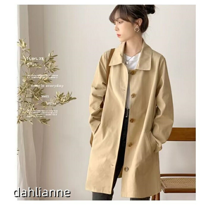 トレンチコート レディース スプリングコート ハーフコート コート ロング aライン オフィス ミリタリーコート アウター 長袖 カジュアル 女性 通勤