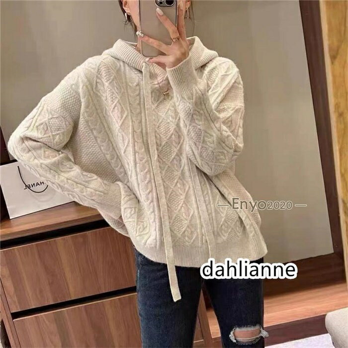 ニットセーター レディース ニット パーカー 長袖 セーター フード付き あぜ編み アウター ケーブルニット ゆったり 暖か 秋冬 おしゃれ 新作