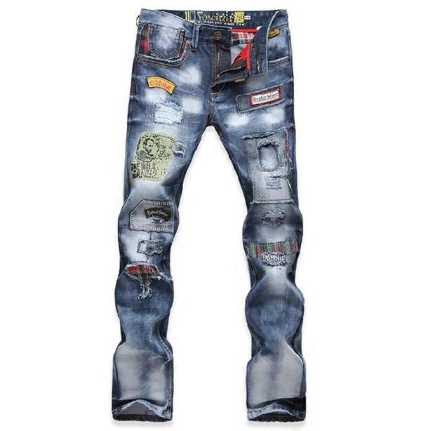 Men's Denim Pants, Summer Jeans, Long, Distressed, Skinny Jeans, Stretch, Spring, Autumn, Winter, Straight Leg, Denim, Casual, Simple, Stylish, Men's Fashion, Bottoms, Biker Pants, aaa
