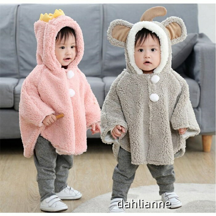 ベビーマント ケープ ポンチョ モコモコ 可愛い 暖かい 子供 キッズ 防寒 コート 子供服 フード付き 着..