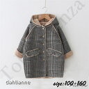 ラシャコート 子供服 秋冬 女の子 ロングコート チェック柄コート フード付き 裏起毛 アウター 通学 厚手 防寒 長袖 アウトドア おしゃれ キッズコート 可...