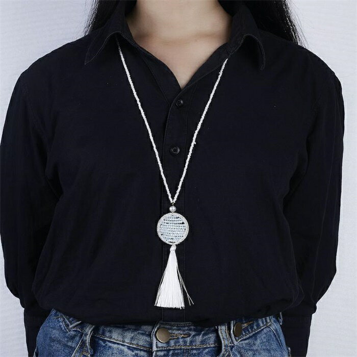 辰の世界のネックレス セーターチェーン アクセサリー レディース 女性用 ビーズ タッセル ロング かわいい おしゃれ シンプル ギフト 記念日 誕生日 プレゼ｜アングル2