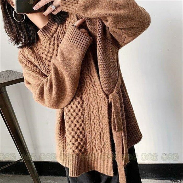 Turtleneck - ニットセーター レディース 秋冬 40代 トップス 長袖 ニットソー 無地 タートルネック ショート丈 韓国風 ニットトップス セーター 通勤 着痩せ 4色
