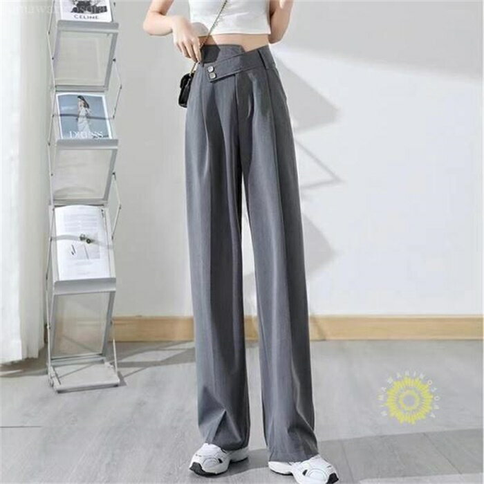 ワイドパンツ ハイウエストレディース 無地