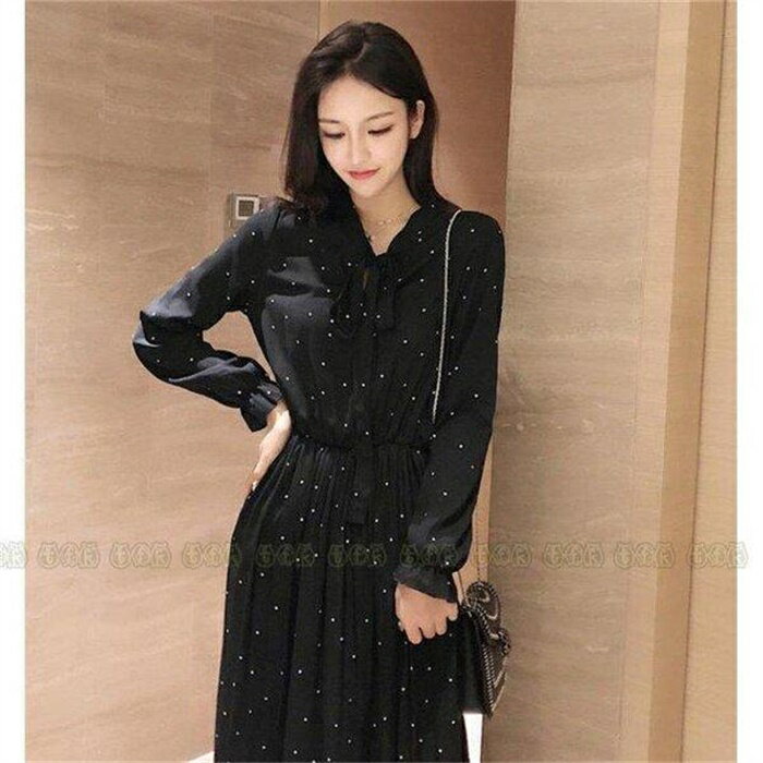 ワンピース トッド柄 シフォンワンピース 長袖 ロング丈 おしゃれ レディース 着痩せ 春 2021