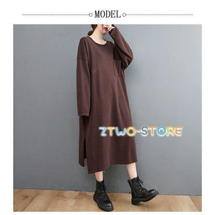 ワンピース レディース ロングワンピース 無地 シャツワンピース 長袖 体型カバー 着痩せ 部屋着 ルームウェア シンプル ベーシック ゆるっと 通勤 春 秋