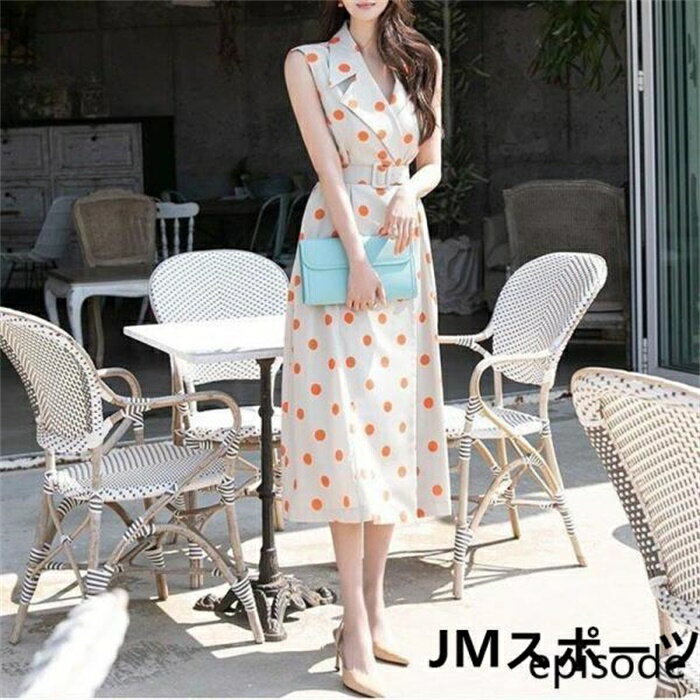 秋新品ワンピースレディース ワンピース ワンピースレディース ナイトドレス キャバクラ ノースリーブ ドット柄 20代30代40代50代OL通勤yd-5879