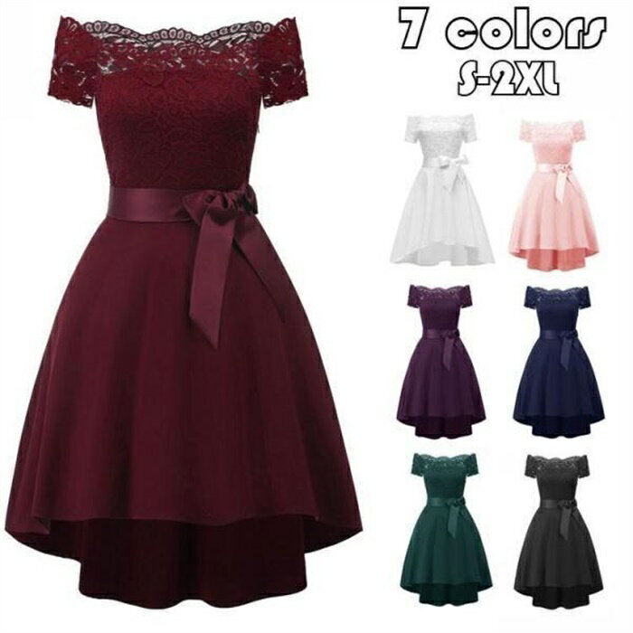 ワンピース レディース イブニングドレス 夜会服 パーティードレス レース 膝丈 ワンピース レディース ファッション Aライン 大人 上品 女性 20代30代40代