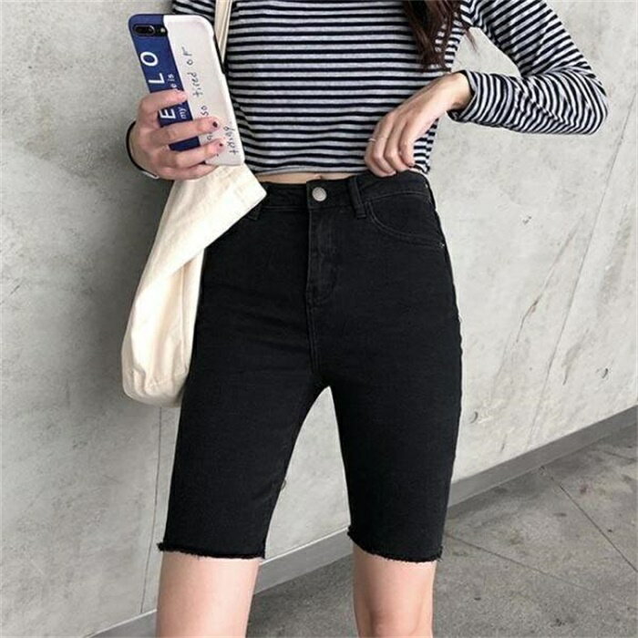 乐天商城 - ハーフパンツ デニム レディース スキニーパンツ 五分丈 Gパン デニムパンツ スリムパンツ ショートパンツ 5分丈Gパン レギパン 短パン タイト