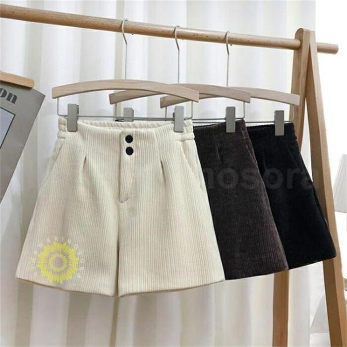 Nylon, Rayon, Polyester - 厚手ショートパンツ レディース ショートパンツ 短パン 冬 半ズボン 着痩せ ハーフパンツ 厚手 美脚 ウエストゴム パンツ ショート丈 黒 通勤
