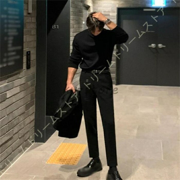 乐天商城 - スラックス メンズ パンツ アンクルパンツ ビジネス フォマール ズボン 黒 スリム スラックス メンズスーツパンツ 細身 ロングパンツ 防水 ノーアイロン 通勤