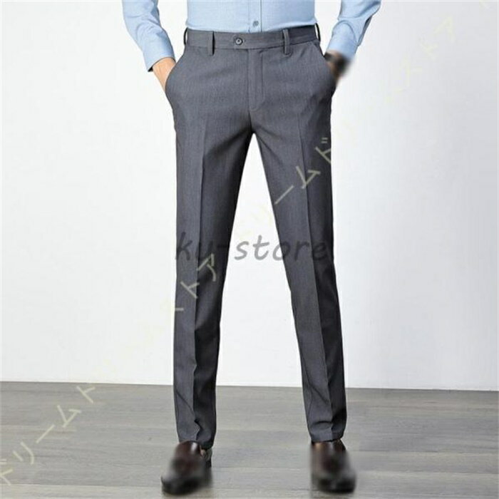 Skinney Pants - メンズスーツパンツ スリム スラックス タイトビジネススラックス メンズ スリム ノータック ストレート フォーマル スーツ 細身ロングパンツ