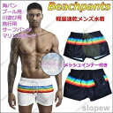 サーフパンツ インナー付き水着 メンズ 水陸両用 速乾海パン 男性用ショートパンツ ボードショーツ トランクス 短パン 部屋着 温泉 縞柄