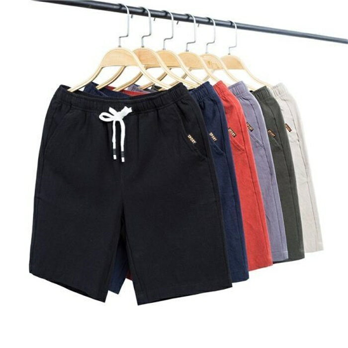 Cotton Pants - メンズ ストレッチショートパンツ 綿麻パンツ 5分丈 ハーフパンツ 薄手 スポーツ 運動着 大きいサイズあり ウエスト紐 ショートパンツ 夏