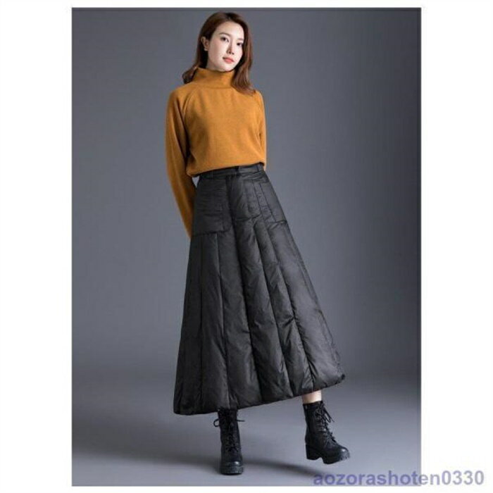 巻きスカート ダウンスカート 防寒 ロング キルティング 秋 冬 レディース ラップスカート Aライン フレア あったか 部屋着 大きいサイズ ひざ掛け 無地 保温