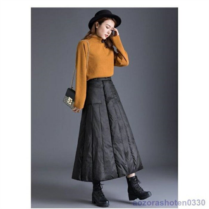 巻きスカート ダウンスカート 防寒 ロング キルティング 秋 冬 レディース ラップスカート Aライン フレア あったか 部屋着 大きいサイズ ひざ掛け 無地 保温