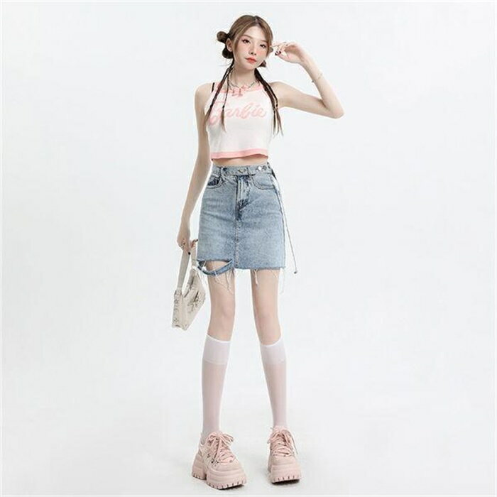 デニムスカート レディース 韓国風 ショートスカート 女性用 ハイウエスト おしゃれ 美脚 着痩せ aライン カジュアル 春秋
