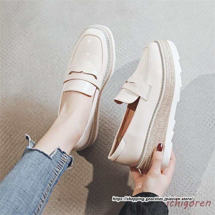 ローファー スリッポン パンプス スニーカー レディース ラウンドトゥ ウェッジソール 厚底スニーカー シューズ 厚底ローファー 靴 スリップオン 紐なし