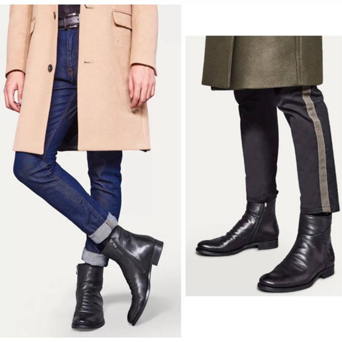 レザーブーツ ショートブーツ サイドジッパーブーツ メンズブーツ PU皮革 靴 ハイカットシューズ レザーシューズ 刺繍 アウトドアカジュアルブーツ ビジネスブー