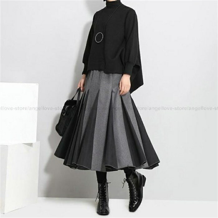 Dresses - スカート ロング レディース 秋 冬 プリーツスカート ラシャ スカート切り替えボトムス aライン 体型カバー お洒落 通勤 OL 上品 秋コーデ 20代 30代 40代