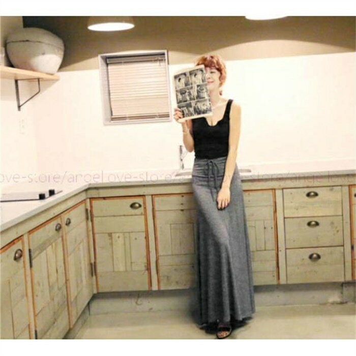 人気 スカート ロング丈スカート シンプル 無地 サイド開き ロング