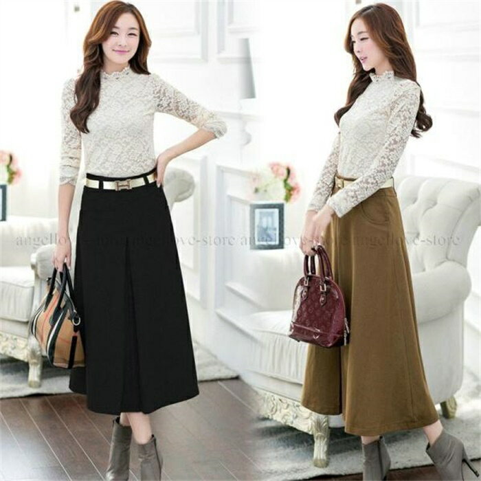 秋冬人気 スカート 膝丈 レディース スカート 大きいサイズ 無地 ロングスカート Aライン マキシスカート ウエストゴム キレイめ 全3色 秋冬新作