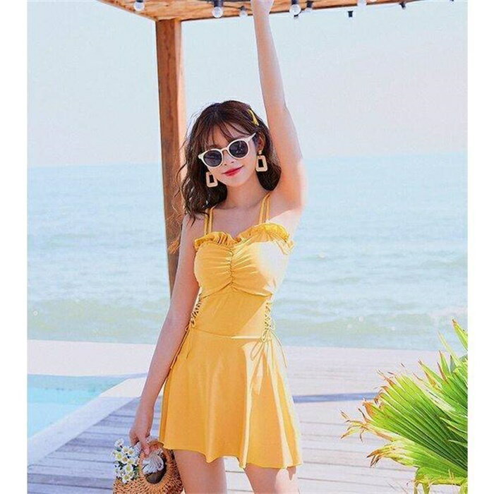 水着 レディース ワンピース水着 体型カバー 水着 無地 レース 水着 スイムウエア ビーチウェア 水泳 バックレス水着 可愛い 黒 ピンク ワンピース水着