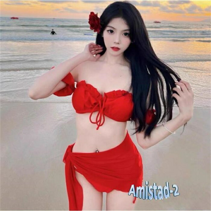 リボン付き水着｜水着 ビキニ スイムウェア レディース タンキニ 紐 紐パンツ セパレート オフショ...