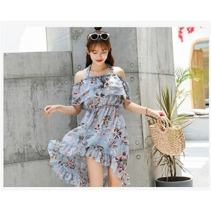 水着 レディース 3点セット 花柄 夏 小胸 バンドゥ パレオ 大きいサイズ リゾート フレア パッド付き ワンピースタイプ 体型カバー 20代 30代 40代 50代