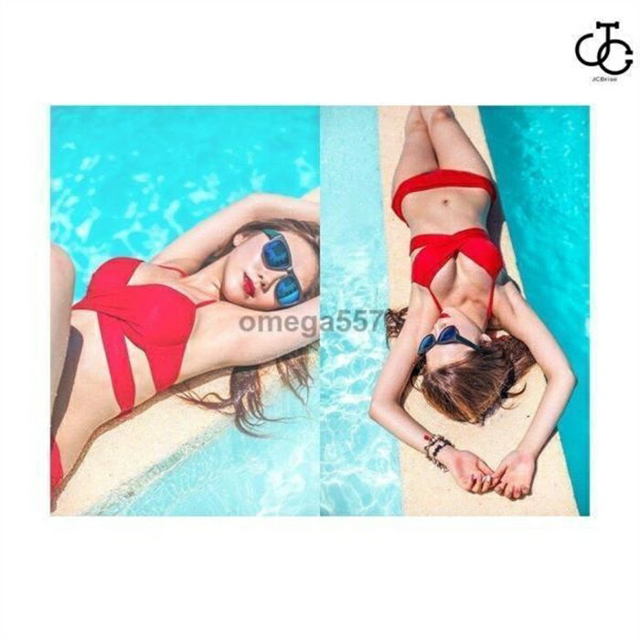 水着 レディース ビキニ ホルターネック クロスライン 無地 シンプル フェミニン 可愛い