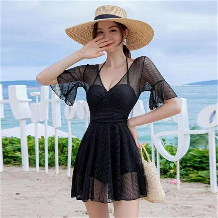 ワンピース ママ水着 二の腕カバー 体型カバー水着 ワンピース レディース 水着 ママ水着 背中魅せ カップ付き 温泉 海水浴