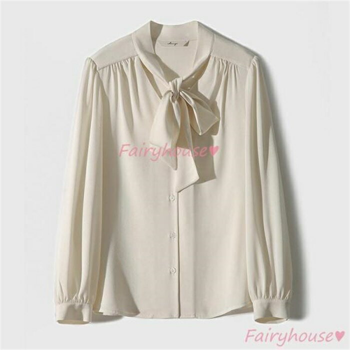 ブラウス レディース 長袖ブラウス 春夏 オフィスブラウス 無地リボンvネック オシャレブラウス レショントップス 韓国風 大人 通勤OL ゆったりシャツ 40代 50代