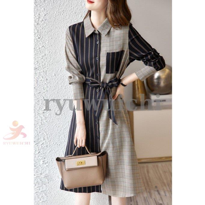 ワンピース レディース ロングワンピース 長袖 上品 おしゃれ 50代 40代 秋 通勤