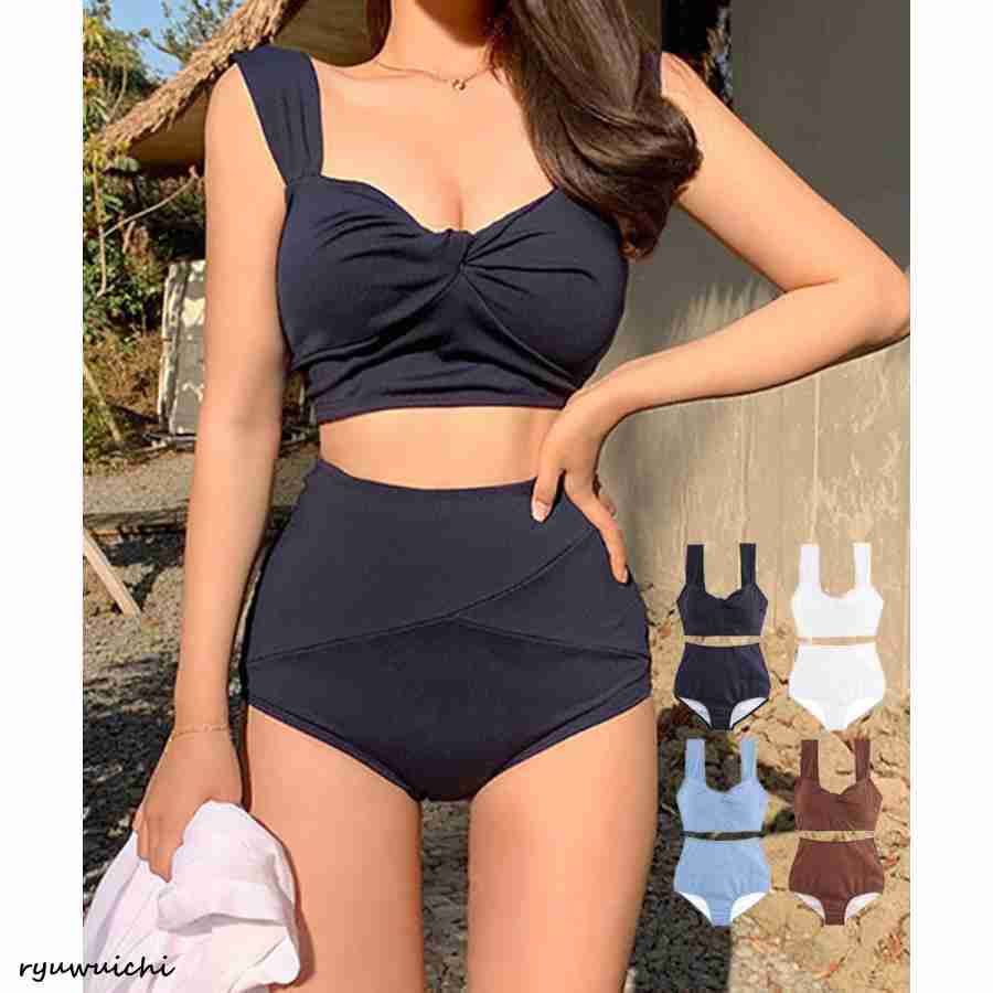 乐天商城 - ツイストタンキニ レディース水着 可愛い レディース 水着 可愛い 体型カバー水着 ママ水着 20代 30代 40代 大人 女子 セット水着 かわいい おしゃれ