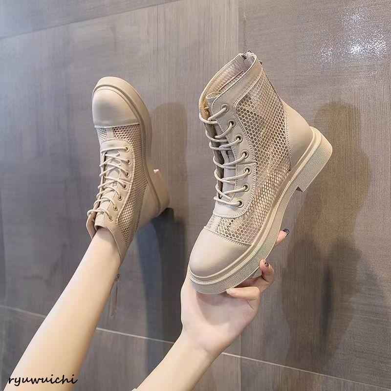 サマーブーツ サンダル レディース 厚底 メッシュ オープントウシューズ ウェッジソール 通気 歩きやす..