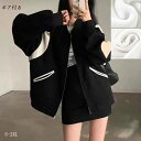 2024新登場 コート レディース ボア付き 冬アウター 秋アウター 長袖 ショート丈 きれいめ アメリカン レトロ 学生用 野球ウェア メラード コート レディース カーディガン秋冬 ジャケット ブラック S-2XL