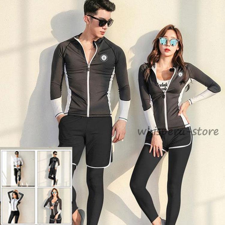 3点/5点セット ウェットスーツ メンズ レディース カップル水着 スプリング 日焼け止め マリンスポーツ..