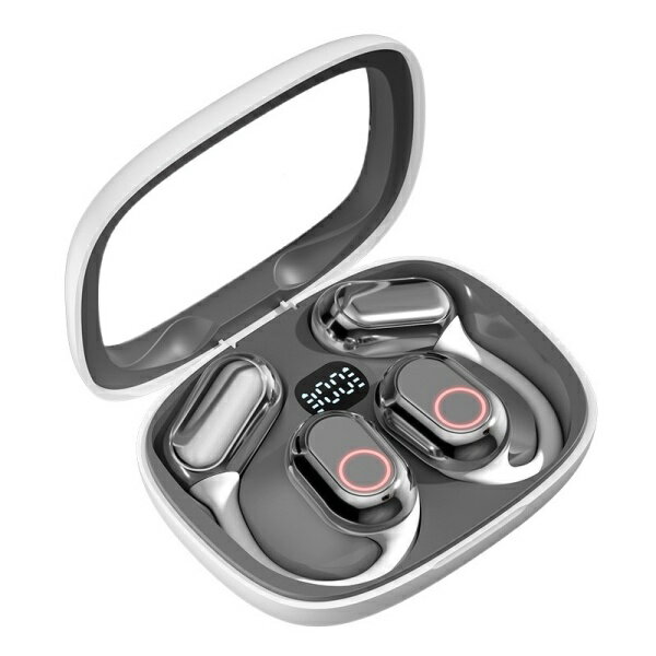 ワイヤレスイヤホン 耳掛け イヤホン Bluetooth5.4 空気伝導 耳を塞がない 開放式 残電表示 高音質 クリア通話 LEDライト 音漏れ防ぐ ノイズキャン 軽量