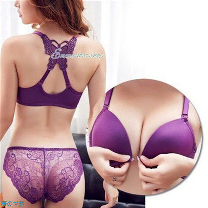 ブラジャー ショーツ セット かわいい ブラ 夏 おすすめ 上下セット 蝶柄 バタフライ可愛いブラ 盛れる 美胸 着痩せ 谷間 可愛い 補正下着 涼しい 夏ブラ レディース everything-mart-10038455 辰の世界 サンプル画像3