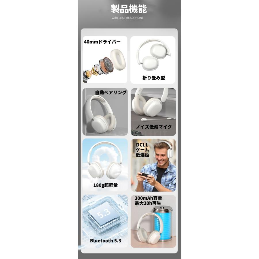 2025新モデル ヘッドホン ワイヤレス 有線 無線 両用 Bluetooth ワイヤレスヘッドホン イヤホン ヘッドセット マイク 通話 かわいい Bluetooth5.3 マイク付き HiFi高音質 ステレオ ブルートゥースイヤホン ゲーミングイヤホン お誕生日 母の日 プレゼント 日本語説明書付