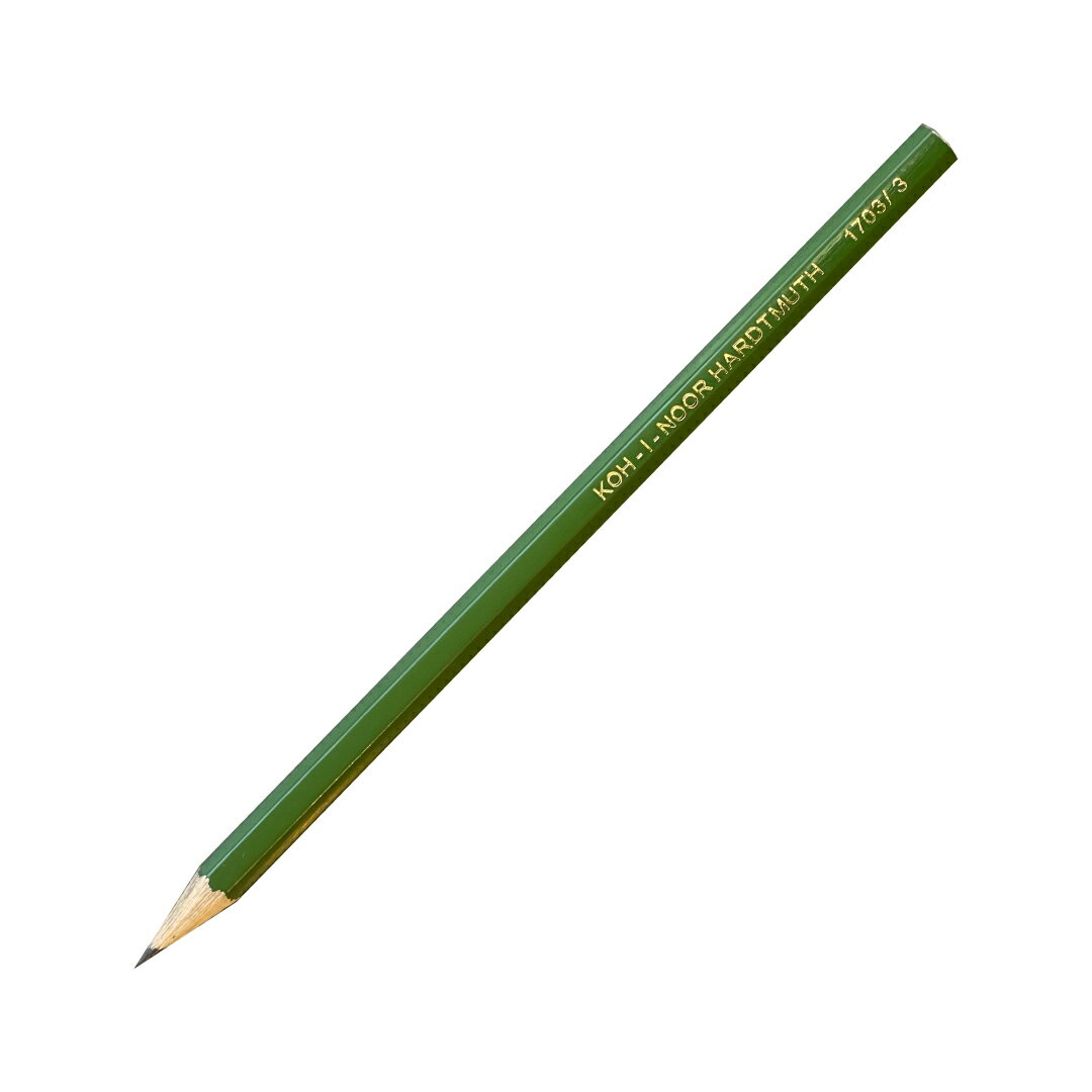 【KOH-I-NOOR(コヒノール)】グラファイト鉛筆 1703-3 グリーン軸 1ダース(12本入) ゆうパケット（メール便)発送