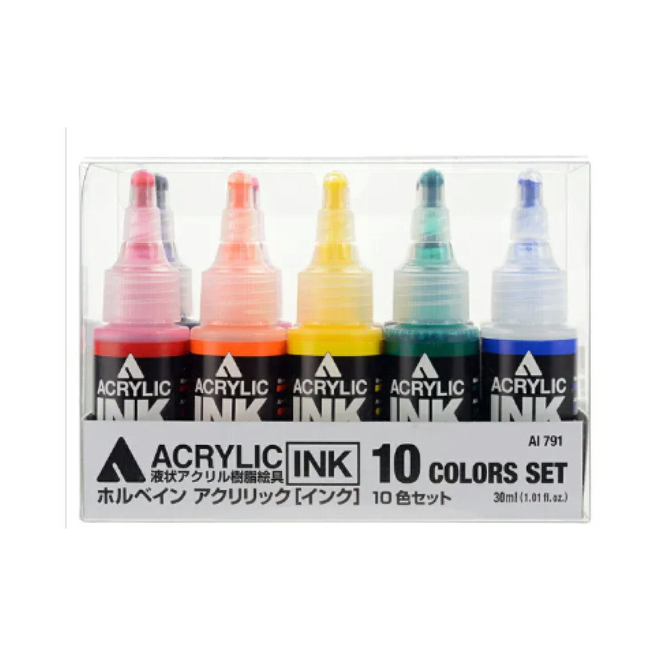Rakuten - 【Holbein/ホルベイン】アクリリック［インク］ 30ml 10色セット 宅配便配送
