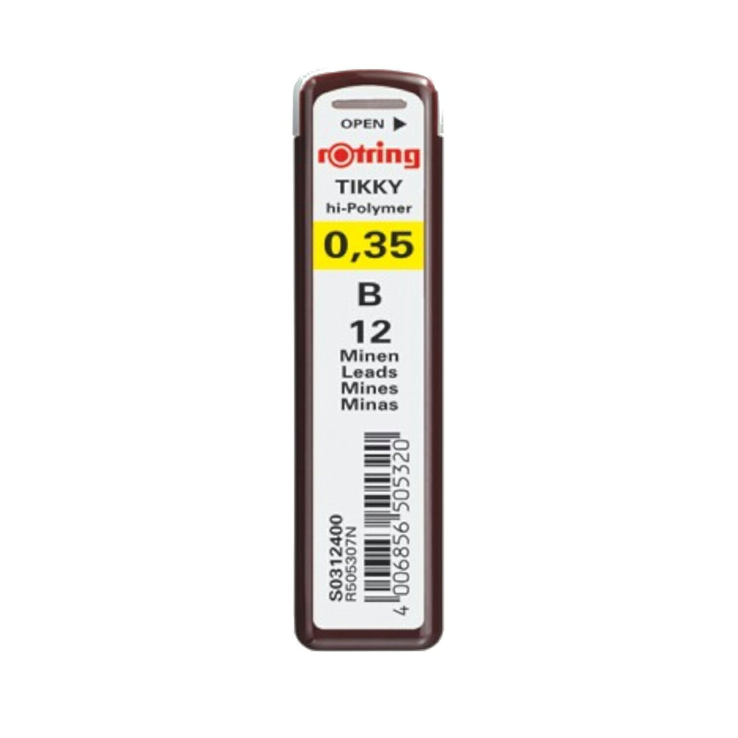 商品情報商品内容0.35mm硬度　HB12本入【rotring/ロットリング】　505307 メカニカルペンシル用替え芯 0.35mm B ゆうパケット（メール便）新学期 お祝い メカニカルペンシル用替え芯！！ 強くて折れにくく、柔軟性のあるハイポリマー芯。全10種類 2